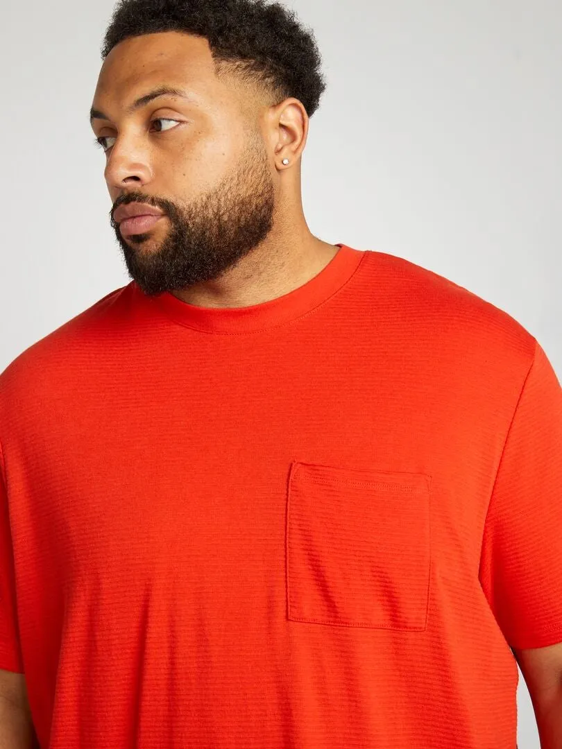 CAMISETA TEXTURIZADA LISA  ROJO