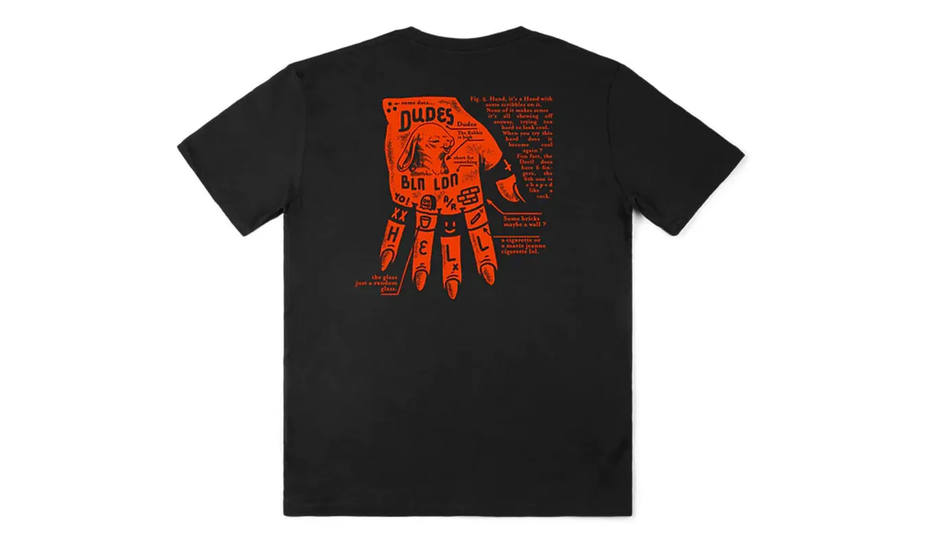 CAMISETA THE DUDES MANGA CORTA PARA HOMBRE DEAD HAND REF.18602FW23 BLACKNEGRO
