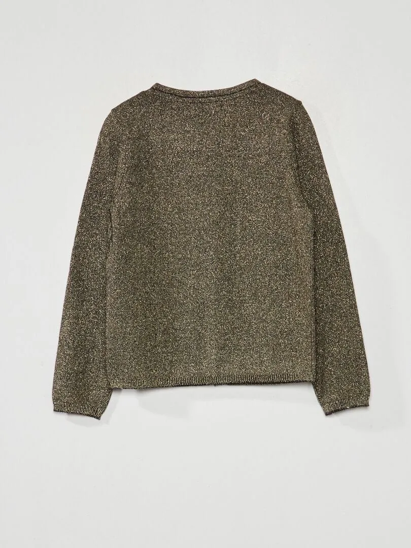 CHAQUETA DE PUNTO CON BOTONES DE FANTASíA  NEGRO