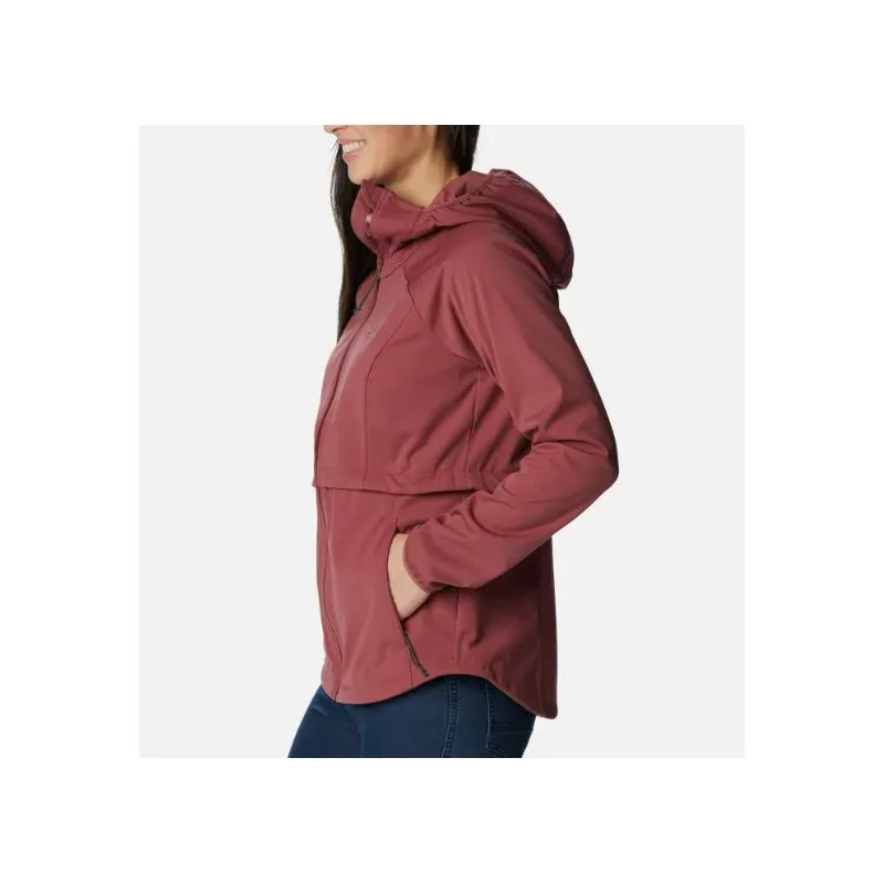 Chaqueta de senderismo softshell con capucha para mujer Columbia Canyon Meadows (Beetroot)