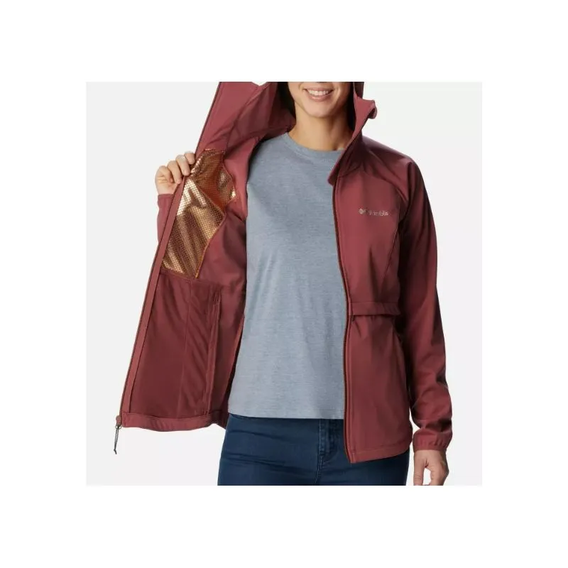 Chaqueta de senderismo softshell con capucha para mujer Columbia Canyon Meadows (Beetroot)