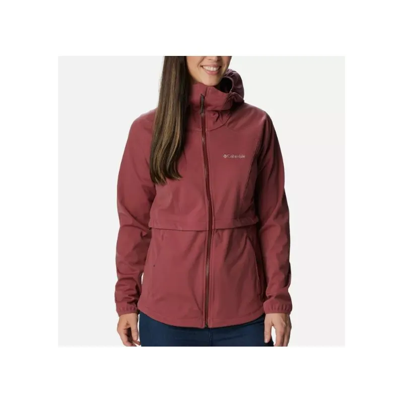 Chaqueta de senderismo softshell con capucha para mujer Columbia Canyon Meadows (Beetroot)