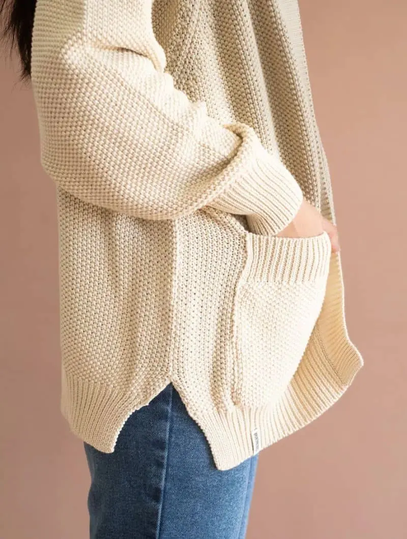 Chaqueta larga de algodón orgánico crudo