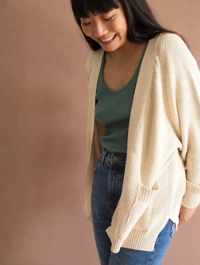 Chaqueta larga de algodón orgánico crudo
