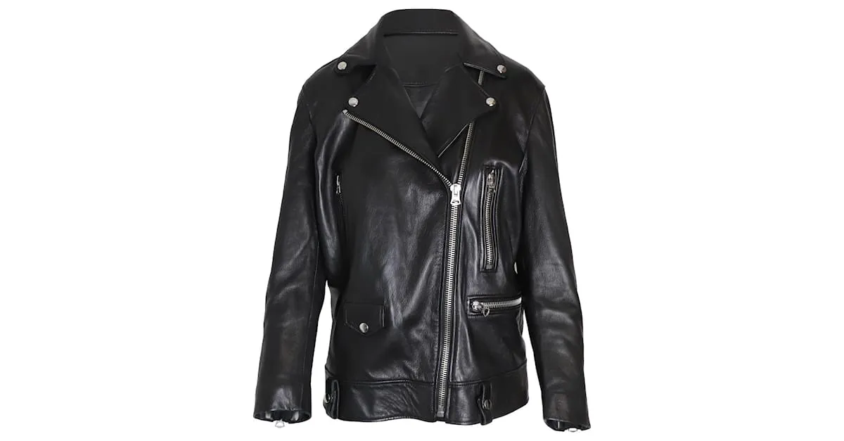 Chaqueta motera de cuero negro de Acne Studios 