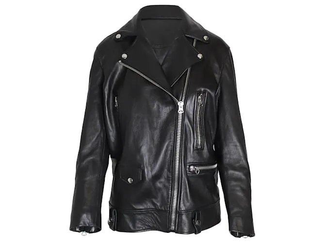 Chaqueta motera de cuero negro de Acne Studios 