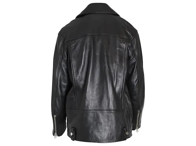 Chaqueta motera de cuero negro de Acne Studios 