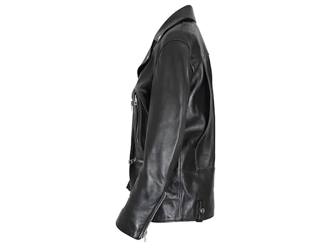 Chaqueta motera de cuero negro de Acne Studios 