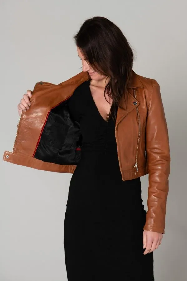 Chaqueta Mujeres Rose Garden Fleur Lamb Castel Tan