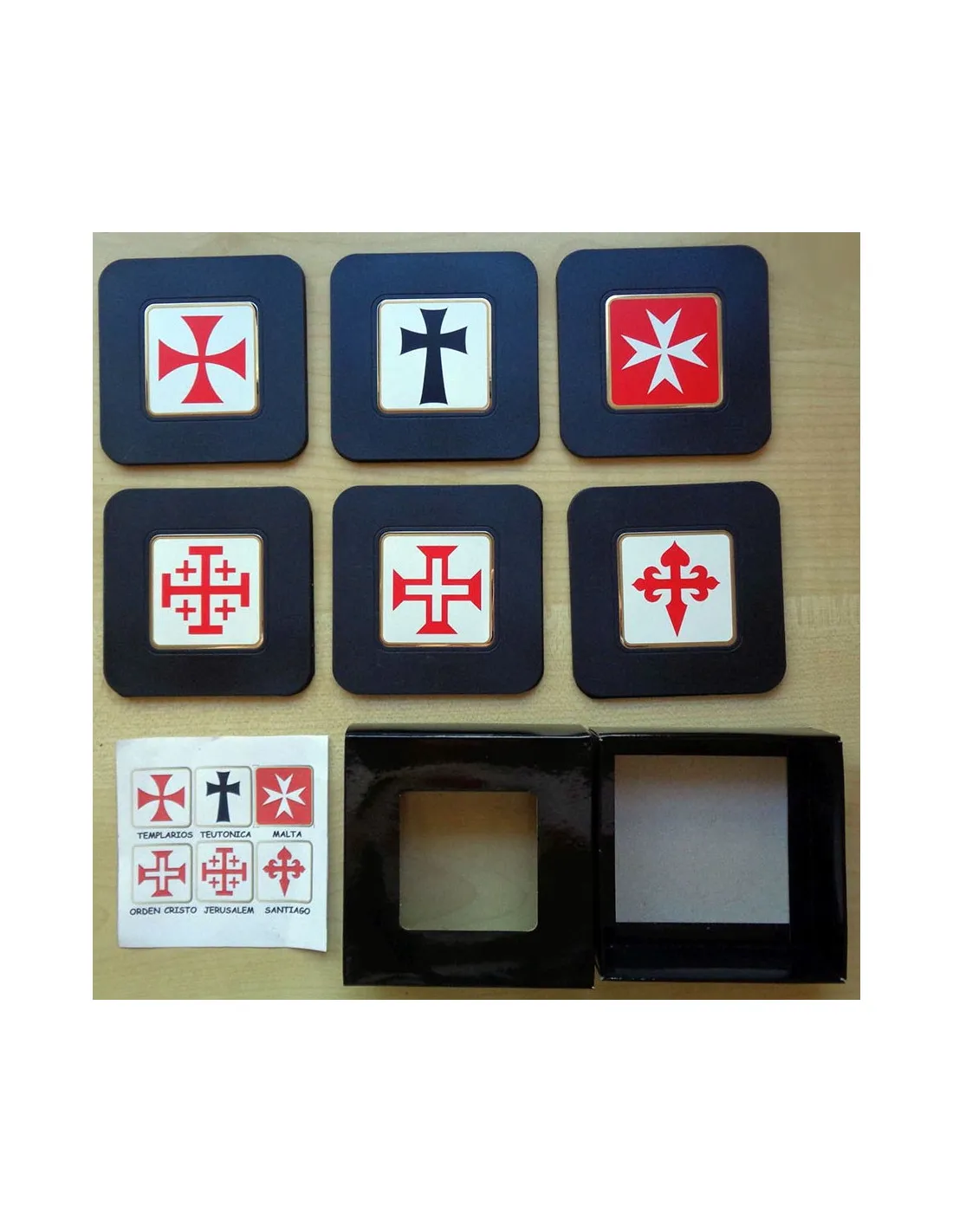 Colección 6 Posavasos con Cruces Templarias