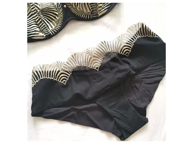 Conjunto de lencería La Perla de encaje y tul Verde oliva 