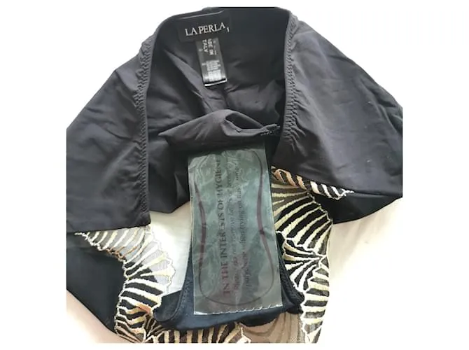 Conjunto de lencería La Perla de encaje y tul Verde oliva 