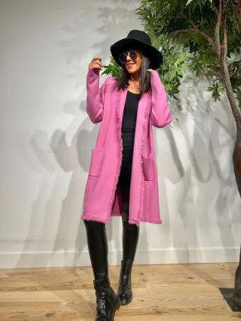 Cárdigan Desflecado RASHMEER Rosa