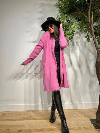 Cárdigan Desflecado RASHMEER Rosa