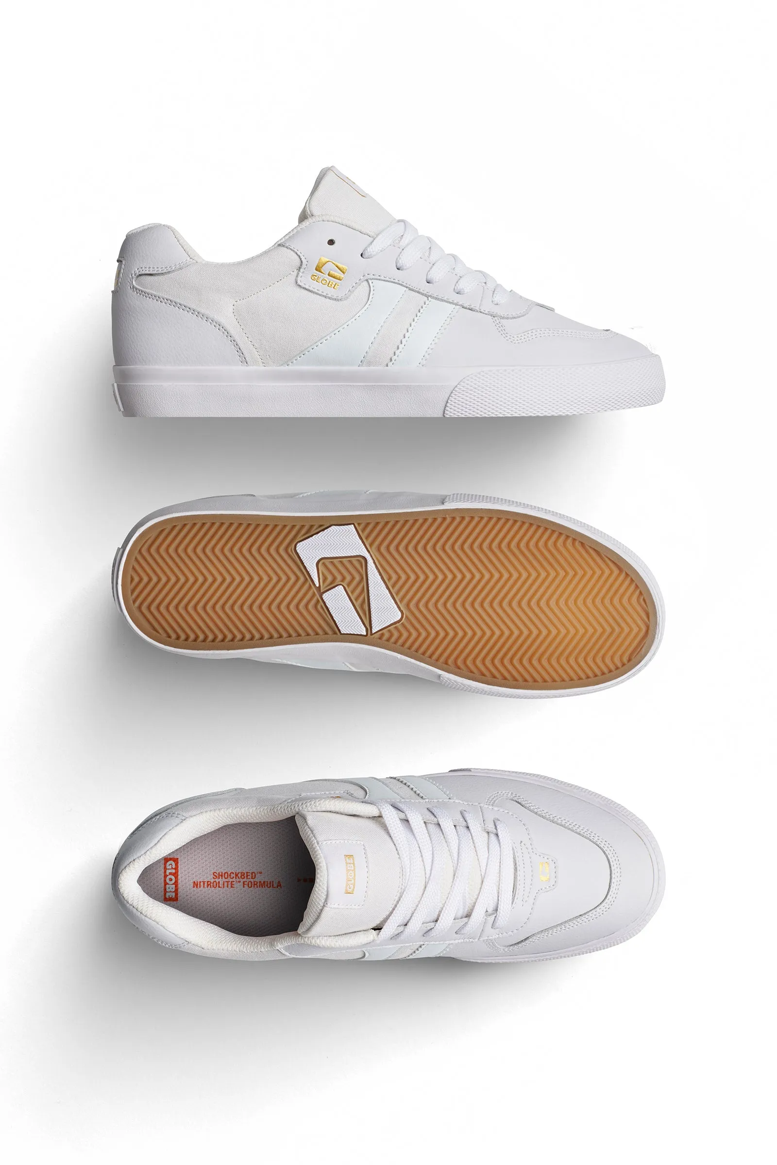 ENCORE 2  WHITE/GOLD DIP  SKATE SHOES