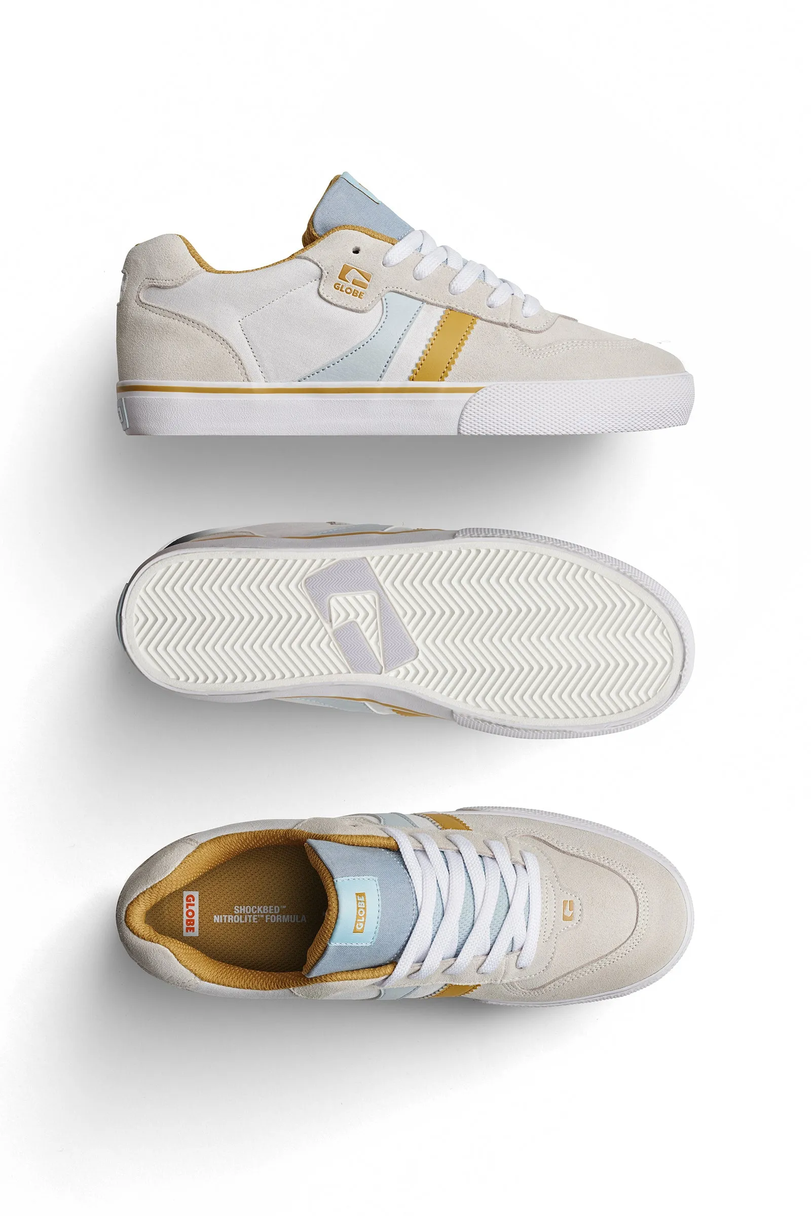 ENCORE 2  WHITE/MUSTARD/VAPOR  SKATE SHOES