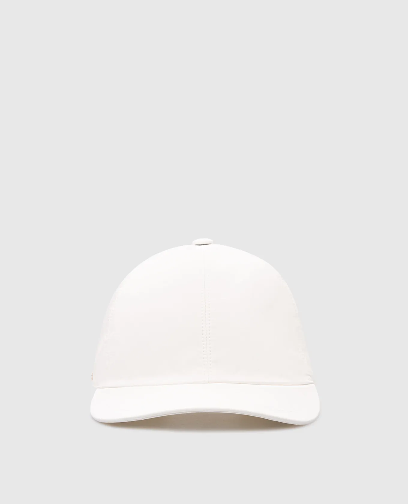 Enrico Mandelli White cap with metal logo
