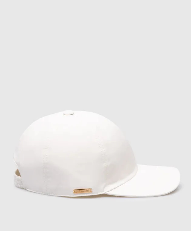 Enrico Mandelli White cap with metal logo