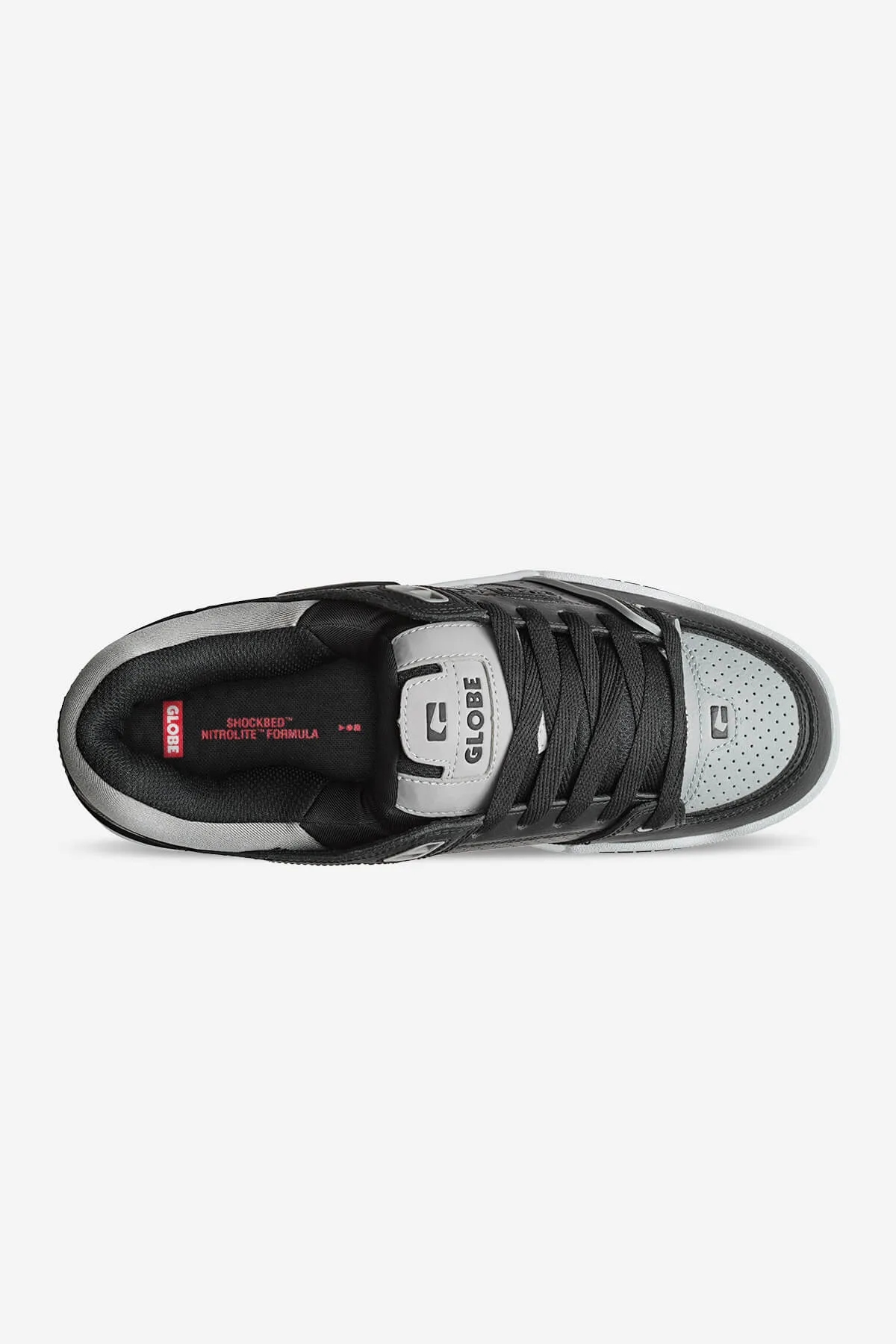 FUSION  BLACK/STEEL/WHITE  SKATE SHOES