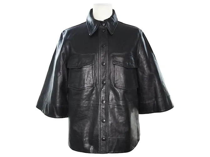 Ganni Chaqueta estilo camisa con botones negra Negro 