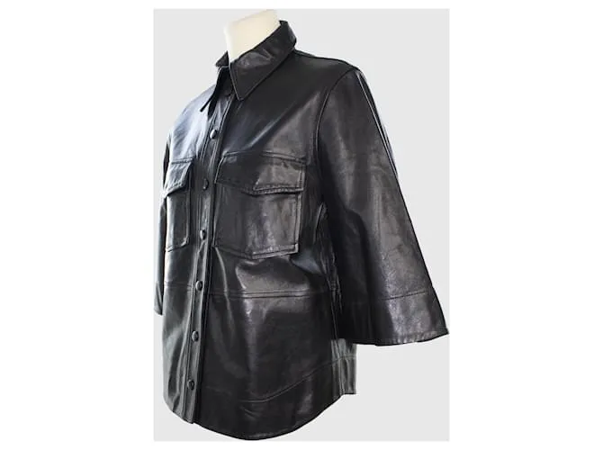 Ganni Chaqueta estilo camisa con botones negra Negro 