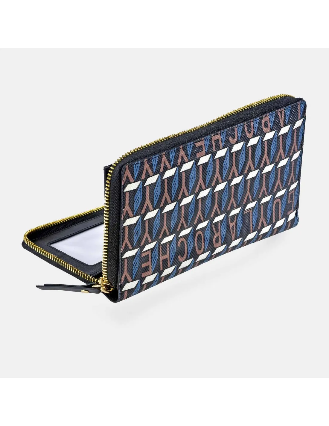 GUY LAROCHE monedero billetero grande para mujer en lona print logo