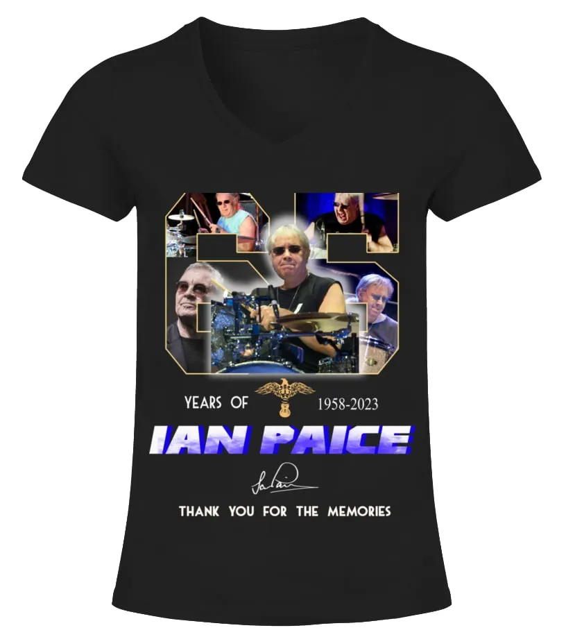 IAN PAICE 65 YEARS OF 19582023 CAMISETA CUELLO PICO MUJER