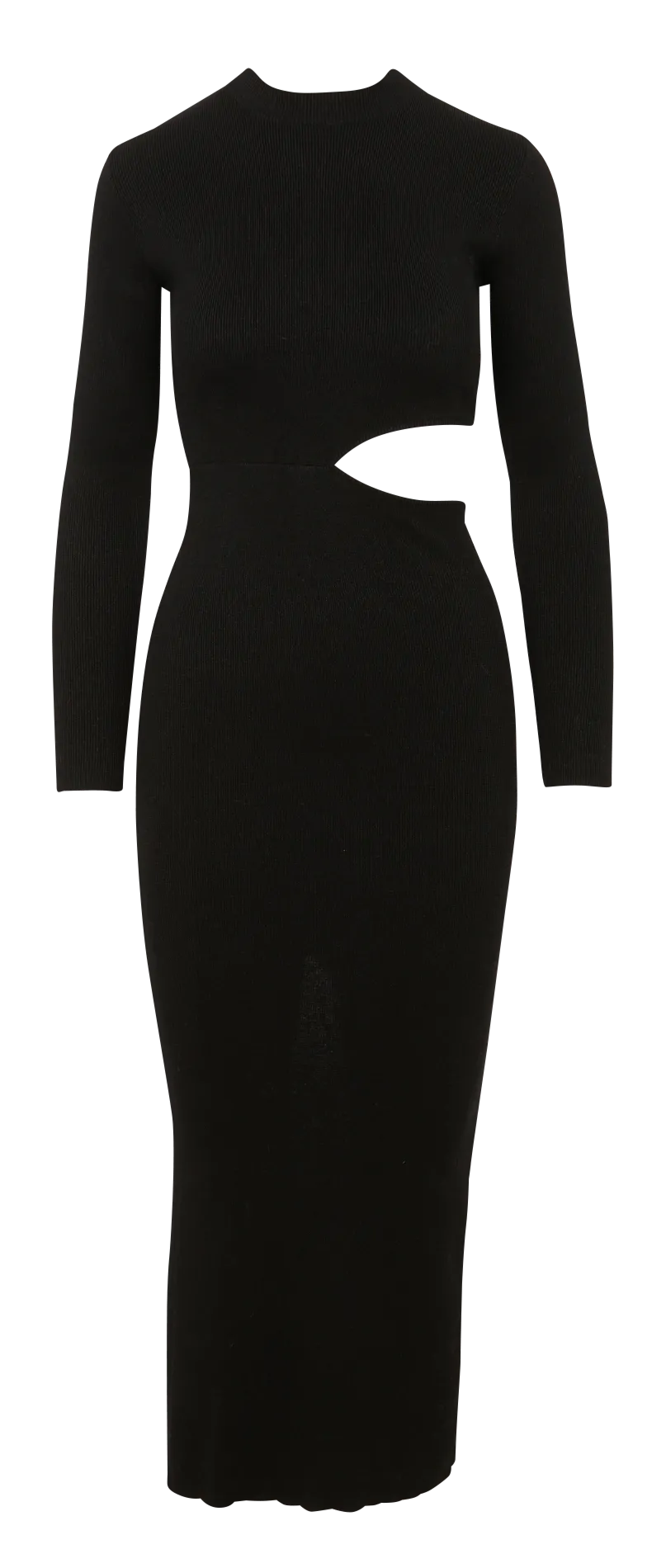 JACKSON  VESTIDO LARGO DE PUNTO AJUSTADO CON CUELLO REDONDO EN NEGRO