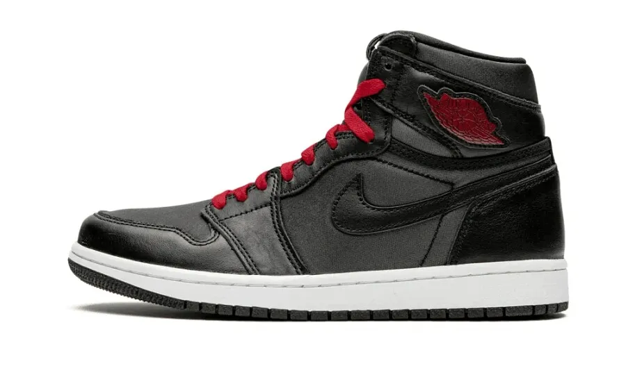 Jordan 1 Retro High Black Satin Gym Red
