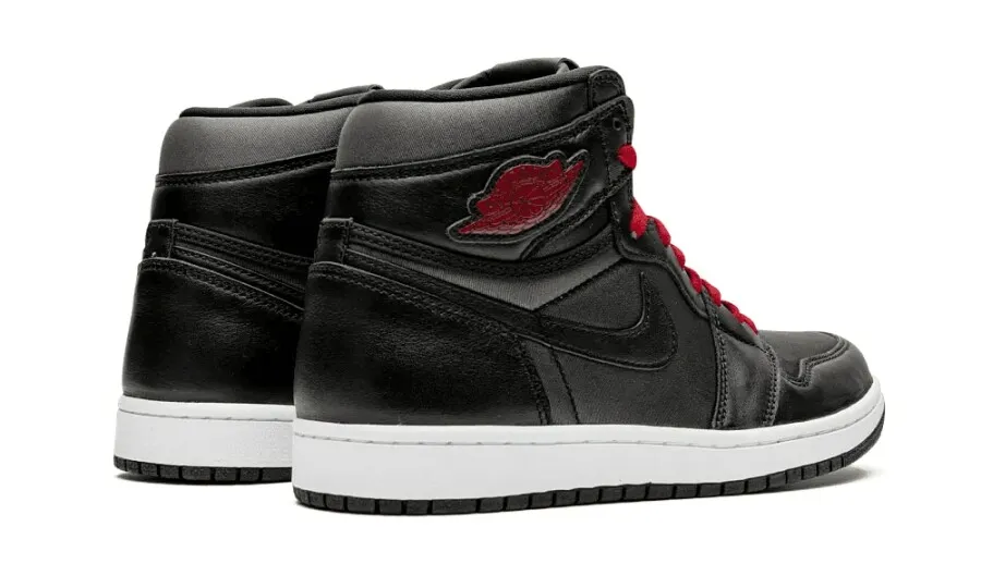 Jordan 1 Retro High Black Satin Gym Red