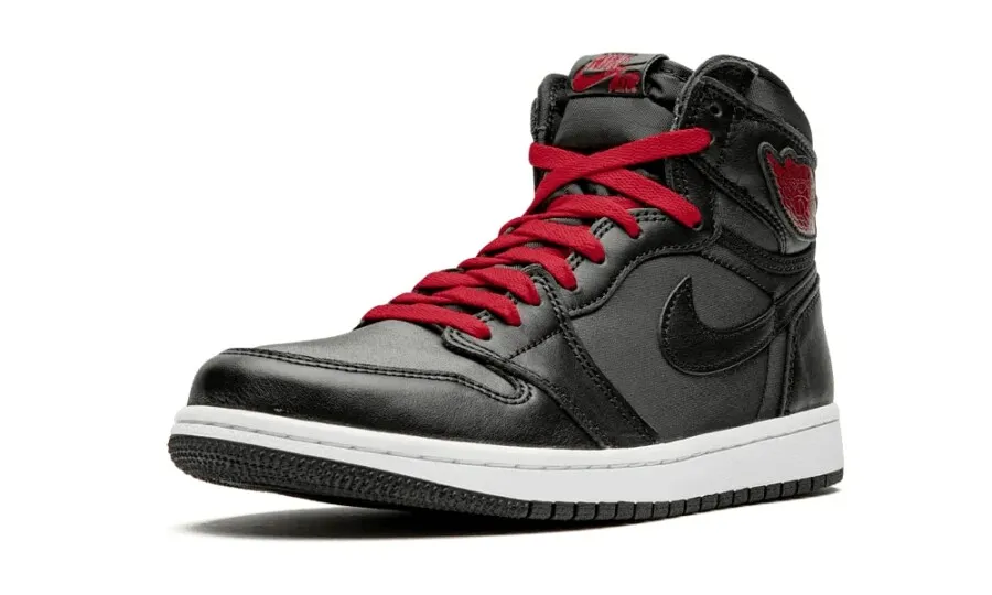 Jordan 1 Retro High Black Satin Gym Red