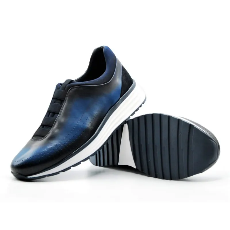 KEEP HONEST by Angel Infantes 23016C Azul y Cuero Zapato casual elásticos hombre