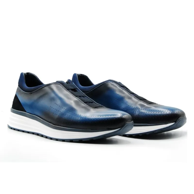 KEEP HONEST by Angel Infantes 23016C Azul y Cuero Zapato casual elásticos hombre