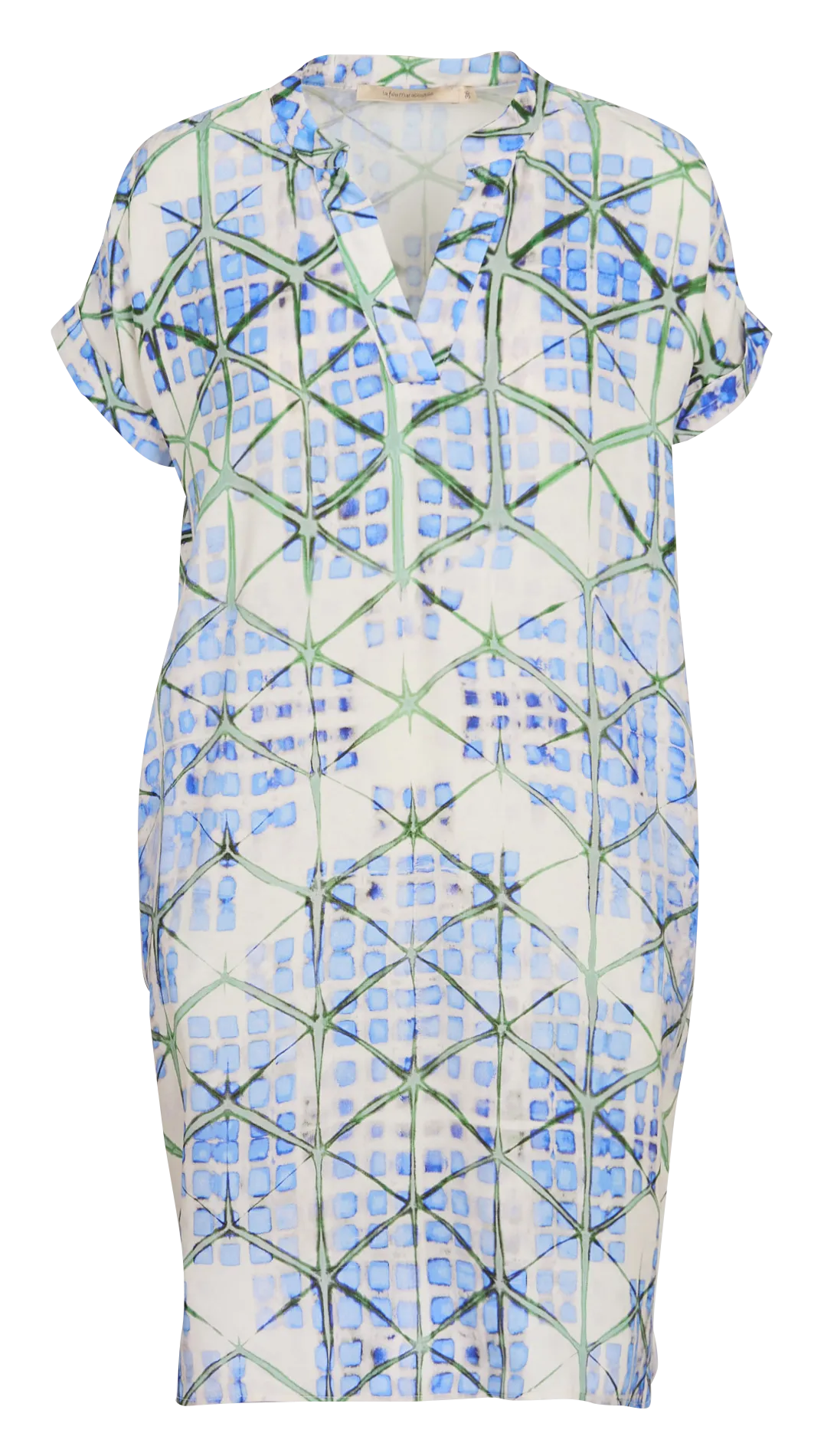 LA FEE MARABOUTEE Vestido recto con escote tunecino en azul