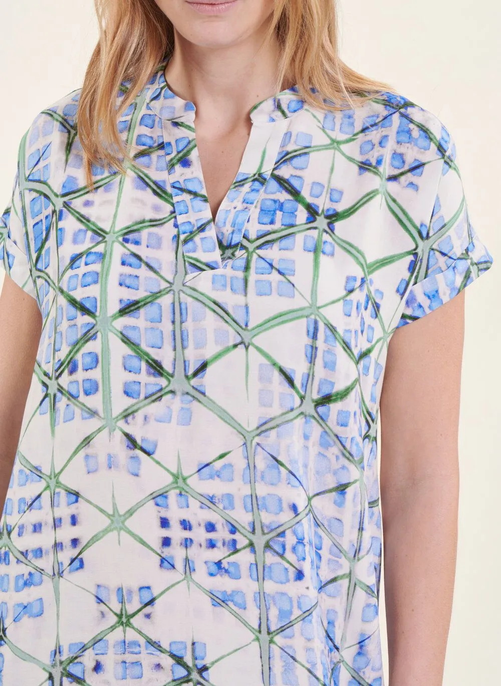 LA FEE MARABOUTEE Vestido recto con escote tunecino en azul