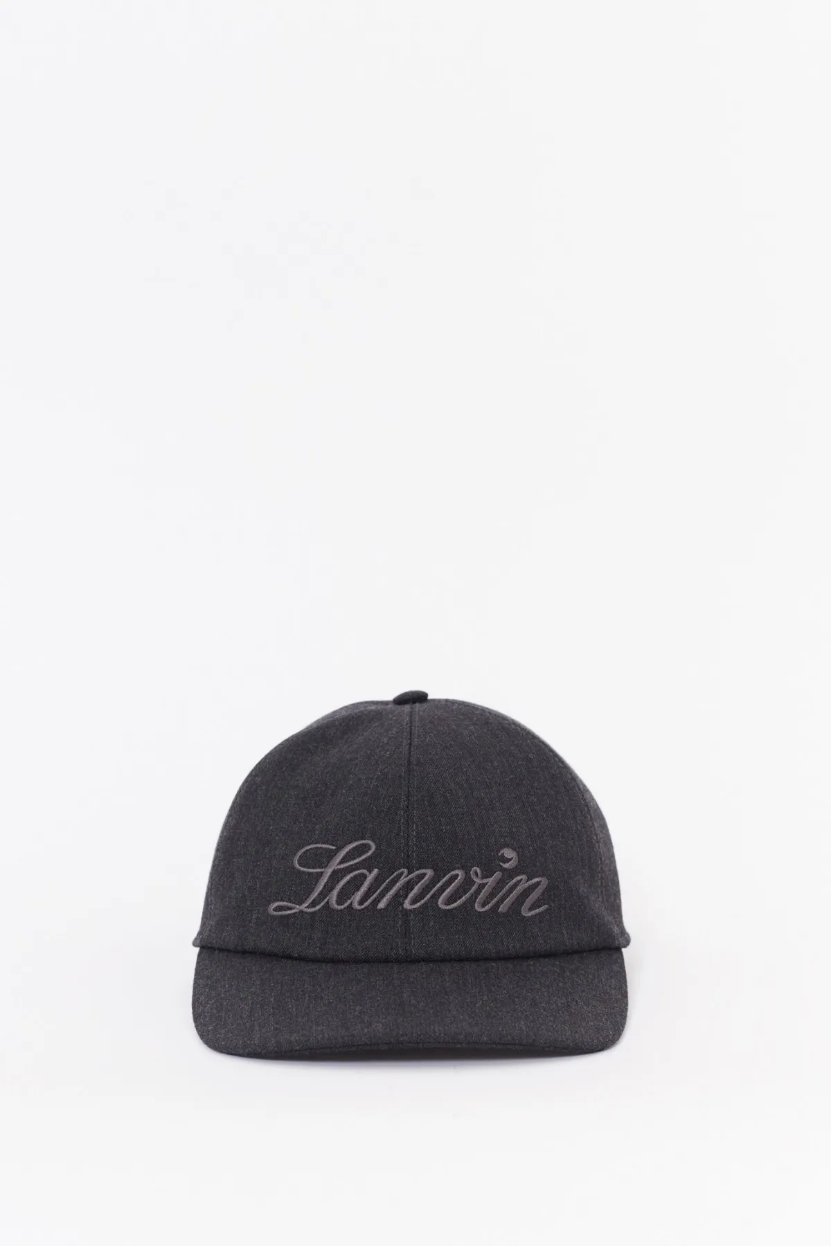 LANVIN ANTHRACITE GREY BASEBALL CAP