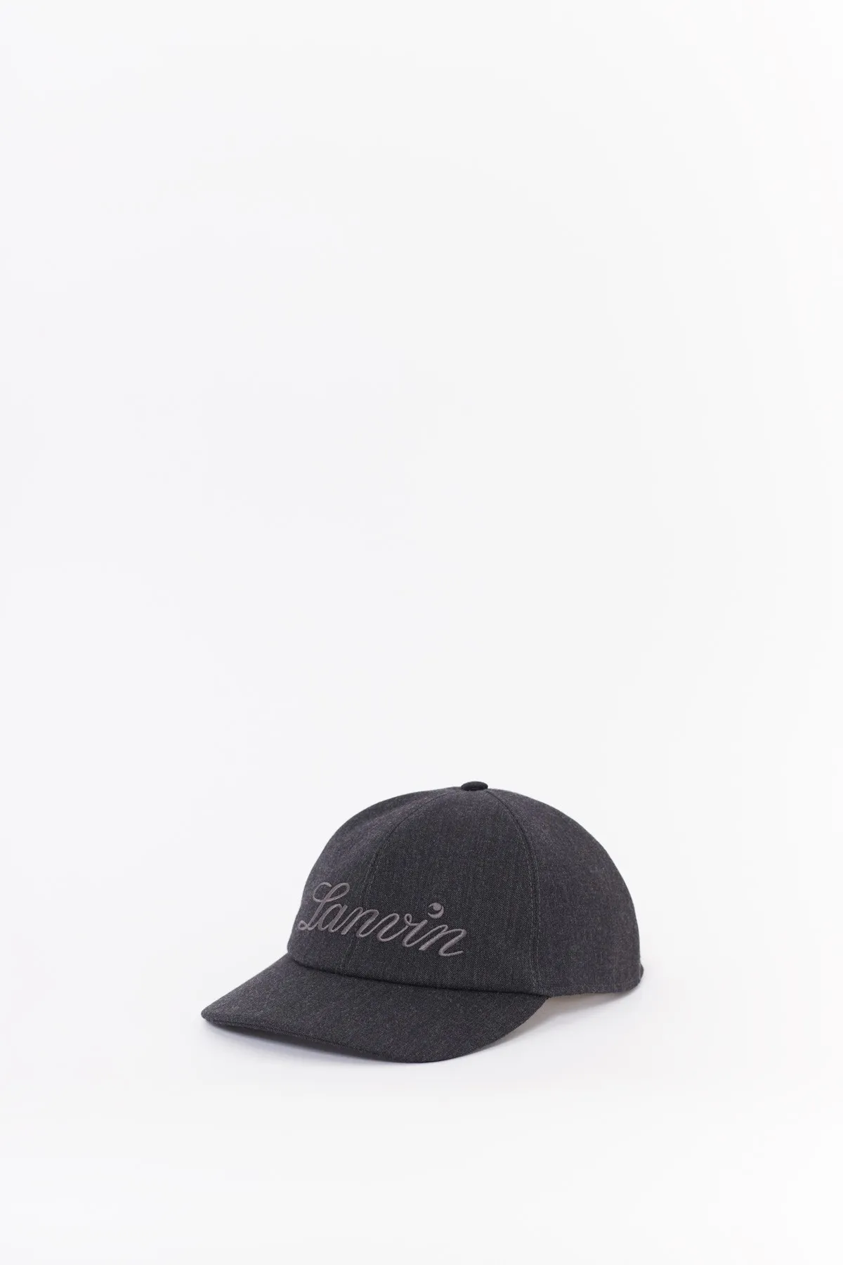 LANVIN ANTHRACITE GREY BASEBALL CAP