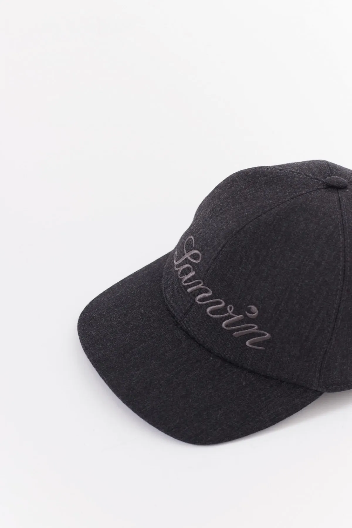 LANVIN ANTHRACITE GREY BASEBALL CAP
