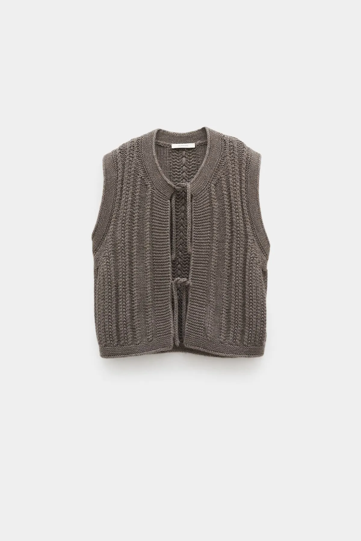 LEMAIRE DONKEY GREY TEXTURED STITCH VEST