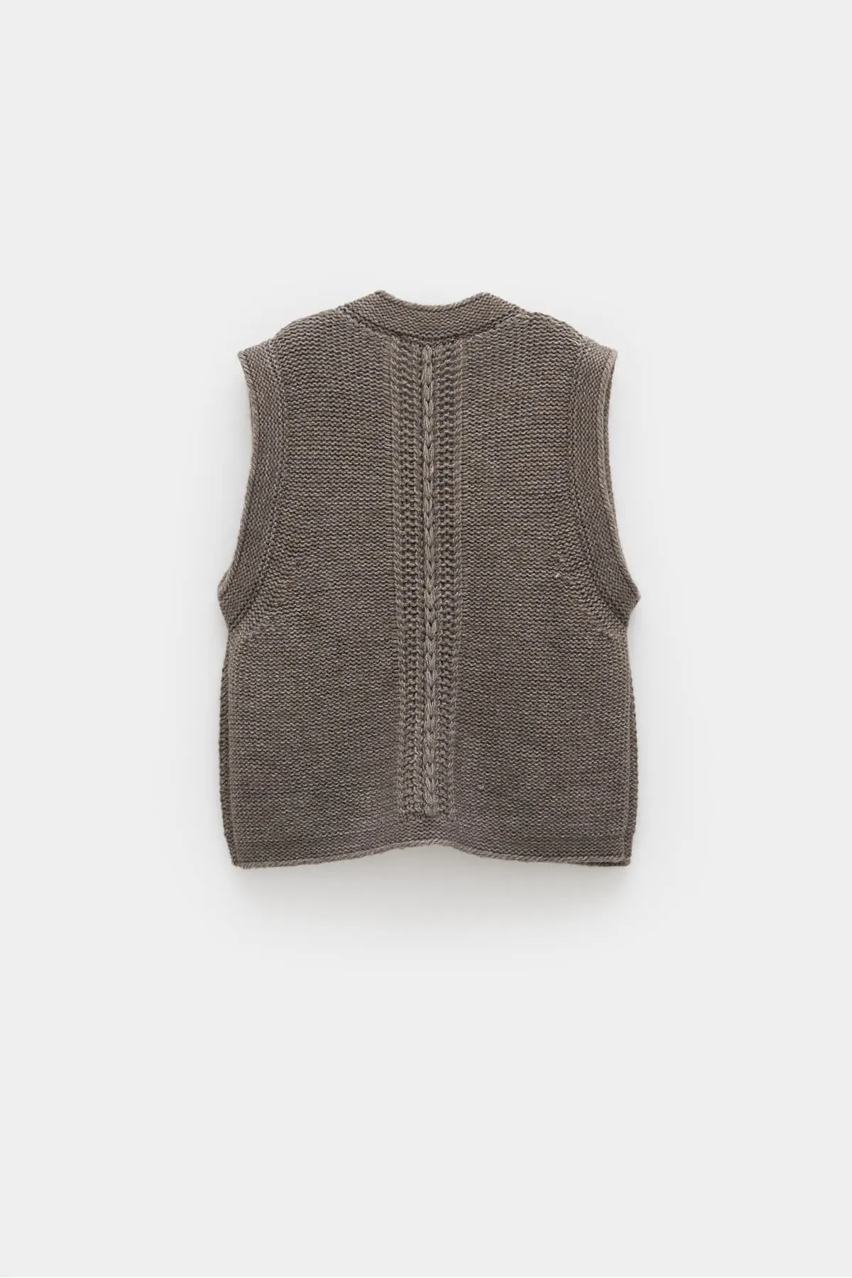 LEMAIRE DONKEY GREY TEXTURED STITCH VEST