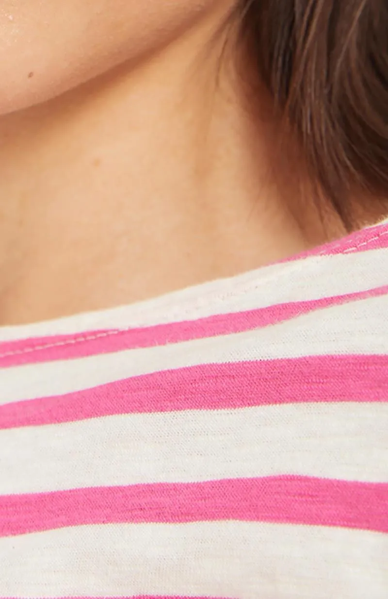 LOREAK MENDIAN CAMISETA DE RAYAS ROSAS BOGAK
