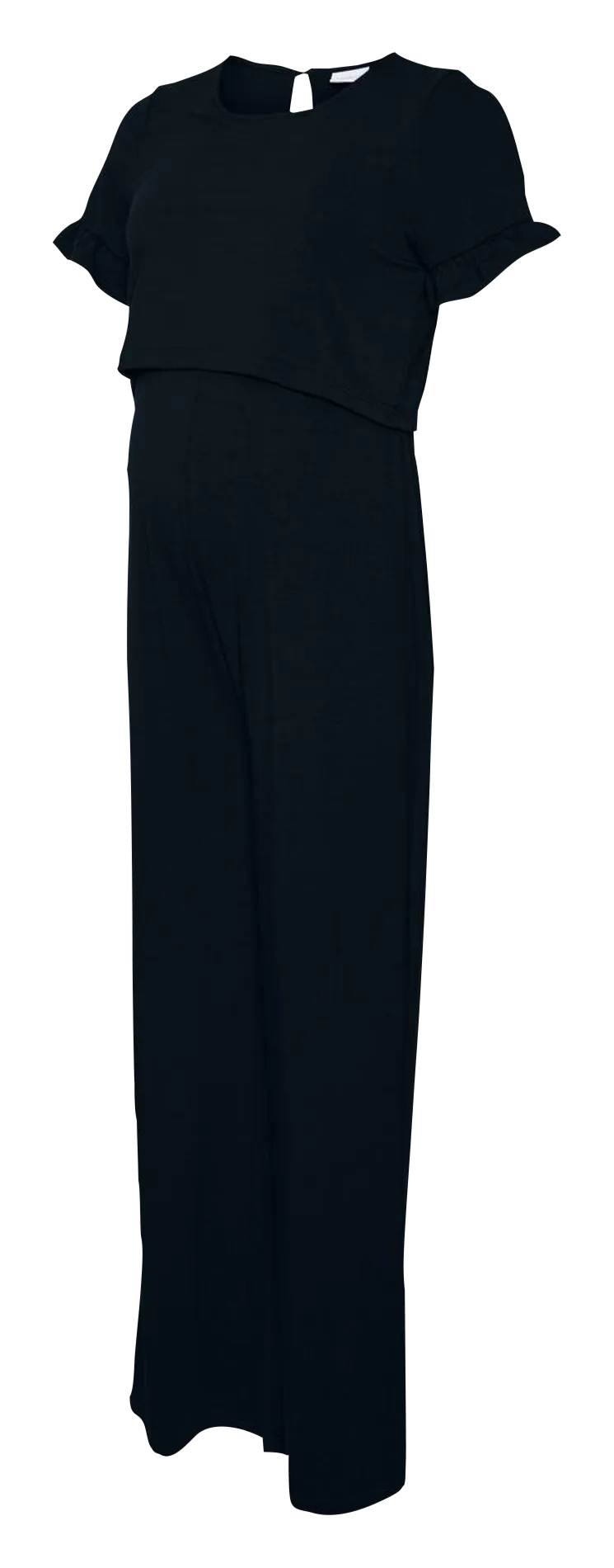 MAMALICIOUS MACY JUNE  VESTIDO MIDI RECTO DE MEZCLA DE FIBRAS RECICLADAS CON CUELLO DE PICO PREMAMá EN NEGRO