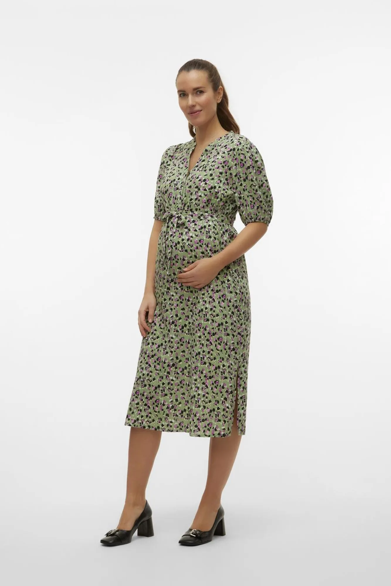 Mamalicious Vestido midi camisero maternity de lactancia