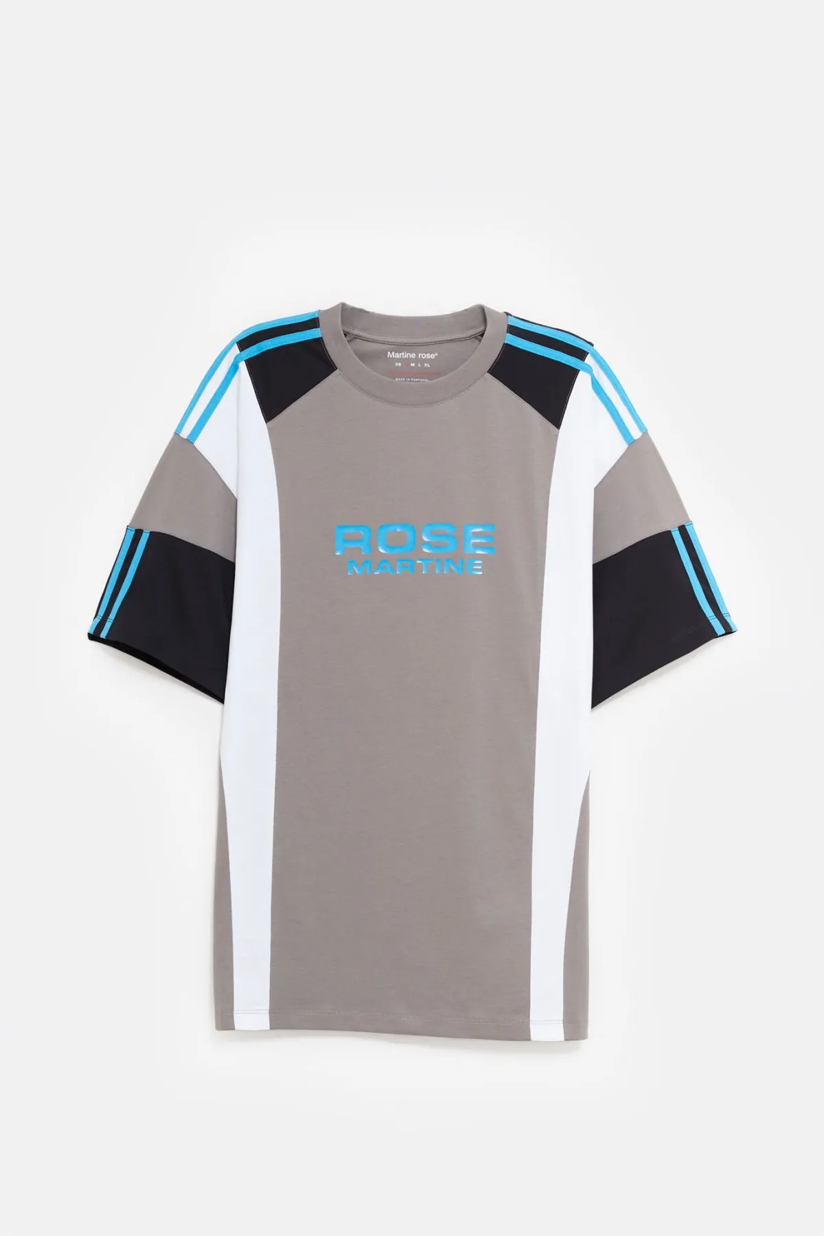 MARTINE ROSE GREY OVERSIZED PANELLED TSHIRT