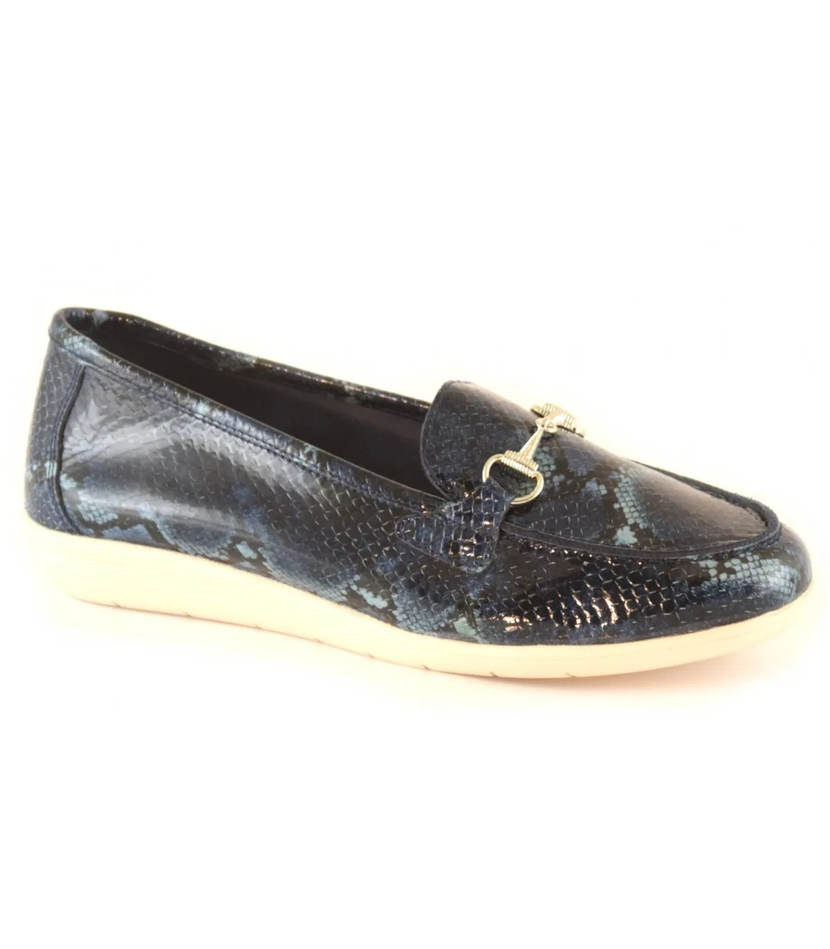 Mocasín para mujer en color azul marino