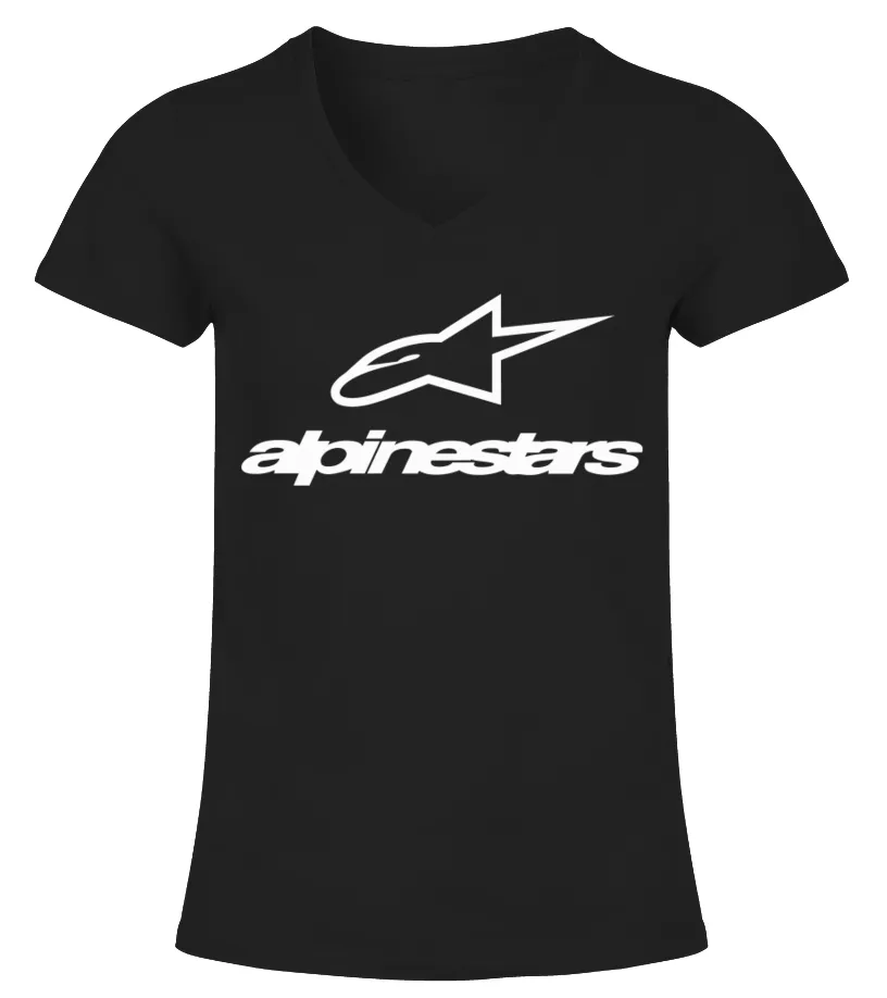 MOTO GP RACING RACER ROSSI VR46 YAMAHA  ALPINESTARS BK CAMISETA CUELLO PICO MUJER