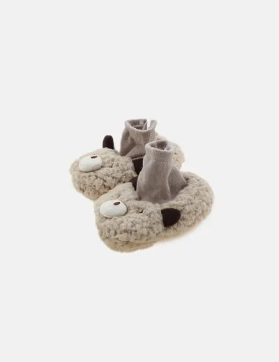 NoName Zapatillas oso beige