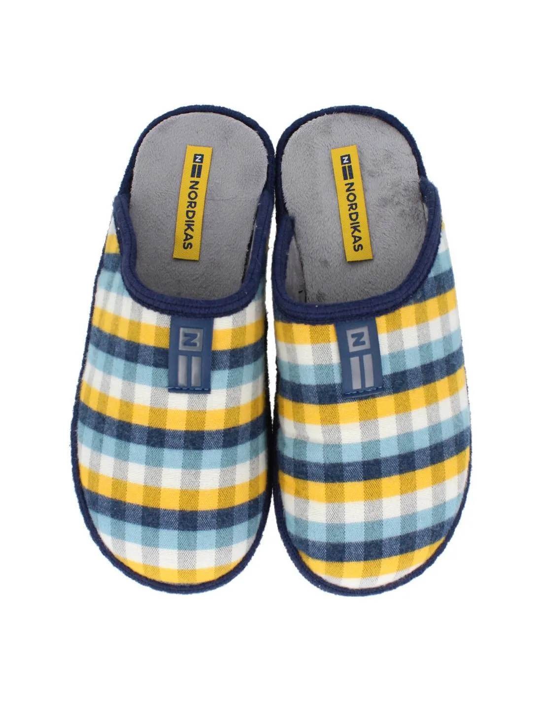 NORDIKAS  ZAPATILLAS DE CASA MUJER ESCOCéS AZUL
