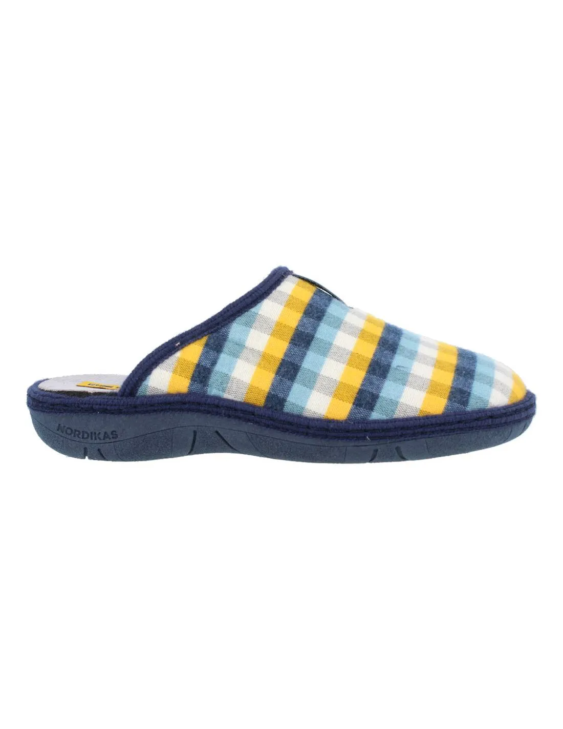 NORDIKAS  ZAPATILLAS DE CASA MUJER ESCOCéS AZUL