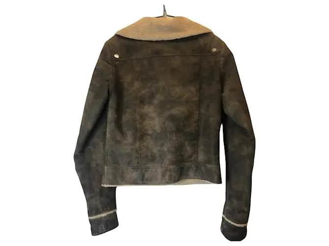 Oakwood chaqueta de cuero de madera de roble Marrón oscuro 